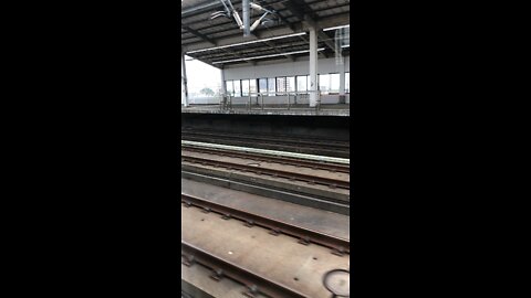 Bullet train leaving Utsunomiya station in Japan