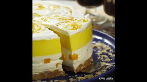 Jelly Mango Mosaic with Cheesecake