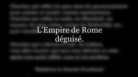 L'EMPIRE DE ROME DÉGUISÉ