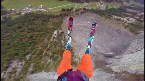 Skiing in the French Alps without snow