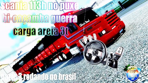 🟠euro truck 2 scania 113h no puxe bi-caçamba guerra carga areia 3t rodando no brasil parte 03