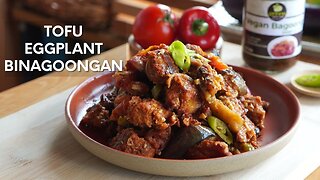 Vegan Tofu and Eggplant Binagoongan | Filipino Vegan Binagoongan Recipe | Veganfood Video