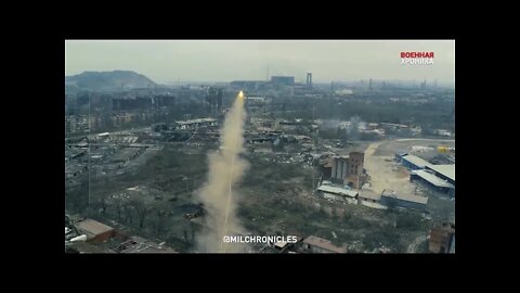 Russian Self-Propelled Rocket Launcher UR-77 Destroying Fortified Strongholds