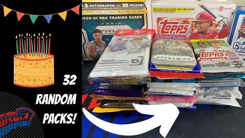 Opening 32 Random Sports Card Packs To Celebrate My 32nd Birthday 🥳