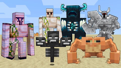 Enchanted Iron Golem Vs Warden, Ferrous Wroughtnaut, Mutant Frog, Iron golem, Wither