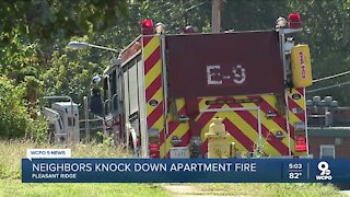 Neighbors knock down a fire at a pleasant ridge apartment