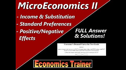 MicroEconomics: Income & Substitution Effect Signs for Standard Preferences, Budget Constraint Graph