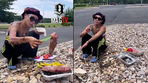 Coi Leray Shows She Can Cook Steak Outside Like A Homeless Person! 🥩