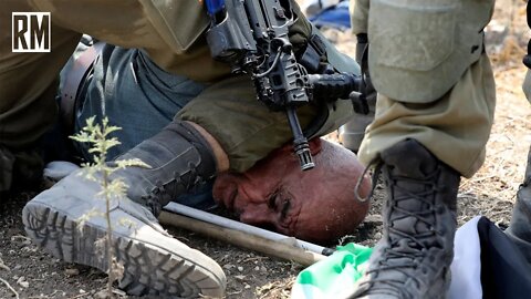 Israelis Kneel on Palestinian Man's Neck