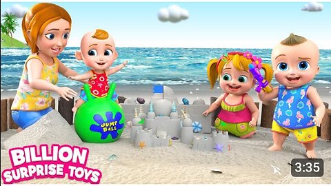 Kids Beach Day Games and Fun with the Family! Family Playtime Cartoon Music for Kids