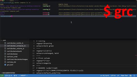 Creating a grc config for docker compose ls