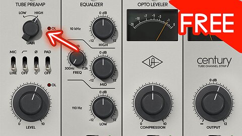 FREE UAD PLUGIN Century Tube Channel Strip VST AU AAX Tube Preamp, EQ, & Compression - Limited Time