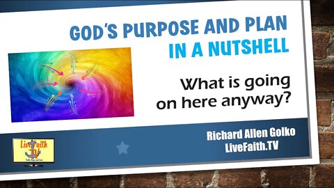 God's Purpose and Plan in a Nutshell -- What is Going on Here Anyway?