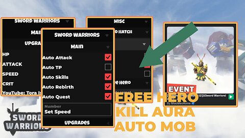 [Wukong Event!][World 12!]⚔Sword Warriors! Script Auto Kill Aura Mob Free Hero