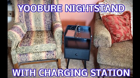 Yoobure Nightstand, End Table with Charging Station, Drawer