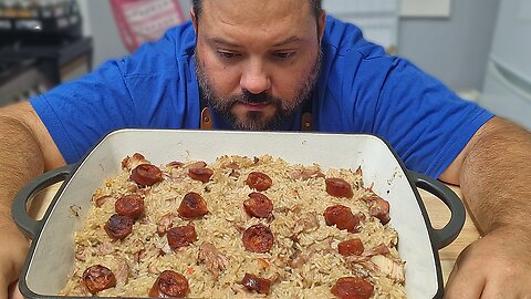 My family is OBSESSED with this Portuguese Duck Rice Recipe