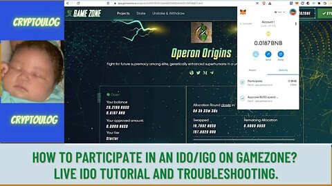 How To Participate In An IDO On Gamezone? Live IDO Tutorial And Troubleshooting.