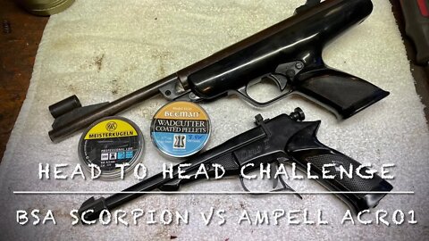 Head to head challenge BSA Scorpion vs. Ampell Acro 1 .177 pellet pistols break barrel CO2