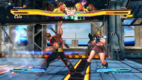 Street Fighter X Tekken: Cole (Alternate Costume) & Yoshimitsu vs Abel & Nina - 1440p No Commentary