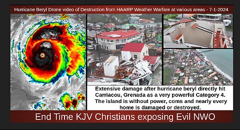 Hurricane Beryl Drone video of Destruction from HAARP Weather Warfare at various areas - 7-1-2024