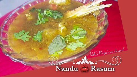 Crab 🦀 soup | How to make Nandu Rasam | Vahi's Recipe's