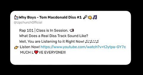 Upchurch Destory's Tom Macdonald on this Diss track! Creek Squad Raise up!