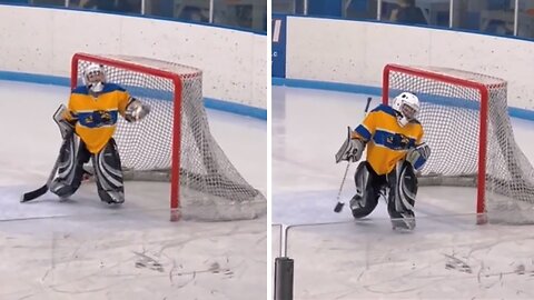 Dancing goalie brings energy to the ice before big game