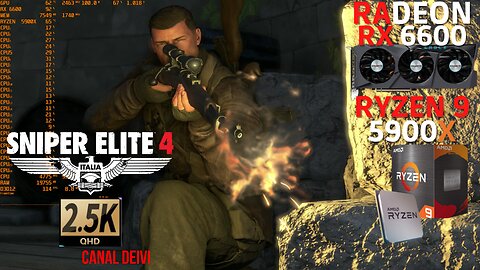 Sniper Elite 4 RX 6600 + R9 5900X + 32GB RAM CL16 Teste/Gameplay