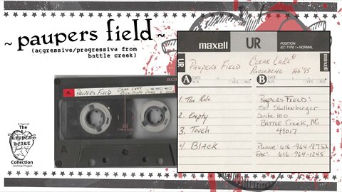 Paupers Field 🖭 Clear Lake Recording Demo. Feb 1995 Demo Tape. Battle Creek, Christian Prog Rock