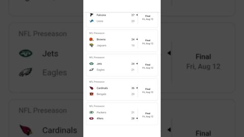 8.14.2022 NFL scores