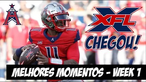 XFL CHEGOU! - MELHORES MOMENTOS da W1 - HOU ROUGHNECKS vs LA WILDCATS - FUTEBOL AMERICANO NÃO ACABOU