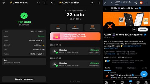 UXUY Wallet | Refer And Earn | Invite Your Friends And Earn BTC BITCOIN On Telegram