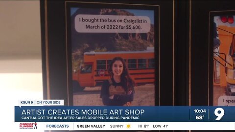 Local artist turns bus into mobile art shop