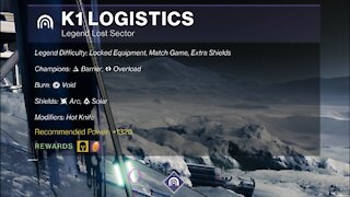 Destiny 2 Legend Lost Sector: The Moon - K1 Logistics 12-27-21