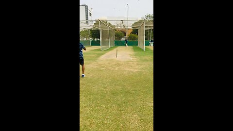 Bowling against Abdullah Shafiqe Pakistan player