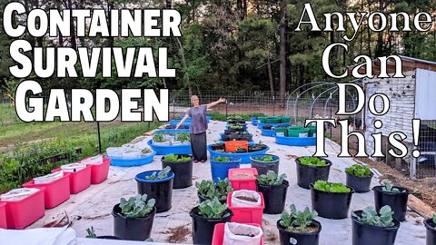 Container Survival Garden ANYONE CAN DO THIS! | Prepper Victory Garden | Mom Vlog