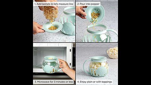 Micro-Pop Microwave Popcorn Popper with Temperature Safe Glass