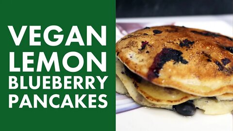 Vegan Lemon Blueberry Pancakes