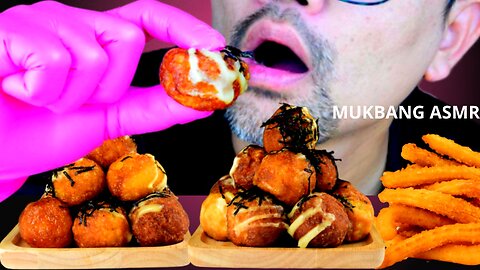 Mukbang ASMR Takoyaki Octopus Balls【Mukbang Eating Sounds】