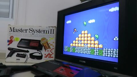 Master System II da Tec Toy, com Alex Kidd in Miracle World na memória e cartucho Jogos de Verão