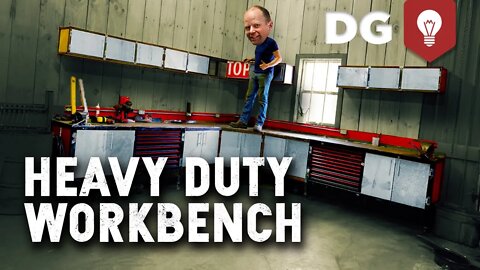 Build a Cheap DIY Heavy Duty Metal Workbench with Storage Cabinets