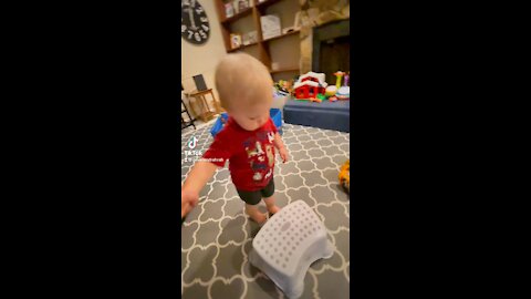 Baby Loves His New Step Stool - Cuteness Overload