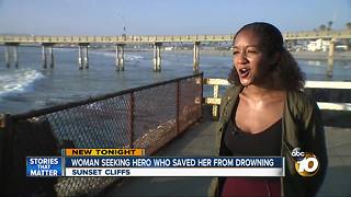 Woman searches for hero who saves her from drowning