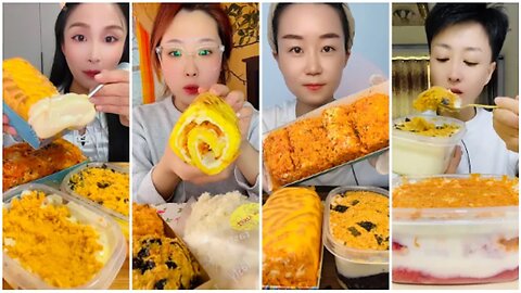 ASMR MUKBANG BIG BITES EATING JAMBON CAKE AND MEAT 🥩 ROLL BREAD 🥖 #52 Kwai Eating Shows