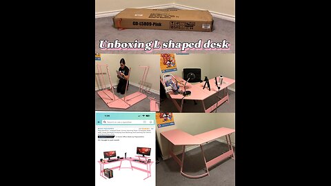 Unboxing an L shaped desk for my nail room!!