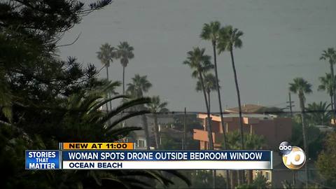 Woman spots drone outside bedroom window