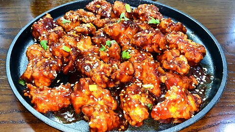 Korean Sweet & Spicy Chicken Recipe | How to make Korean Fried Chicken (Dakgangjeong)