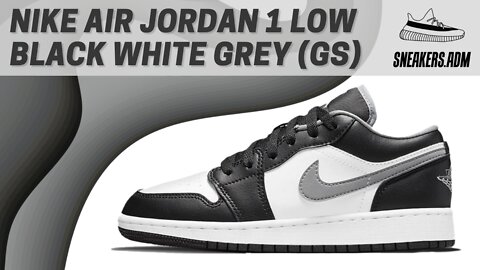 Nike Air Jordan 1 Low Black White Grey (GS) - 553560-040 - @SneakersADM