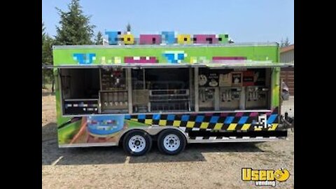 Turnkey 2015 - 8' x 20' Self Serve Frozen Yogurt Soft Serve Concession Trailer for Sale in Idaho