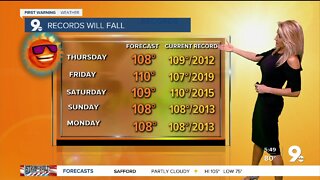 Low grade storm chances and record highs